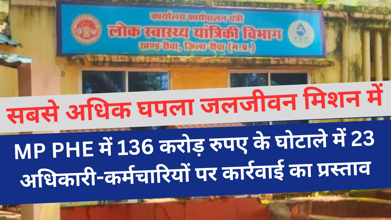 MP PHE में 136 करोड़ रुपए के घोटाले में 23 अधिकारी-कर्मचारियों पर कार्रवाई का प्रस्ताव