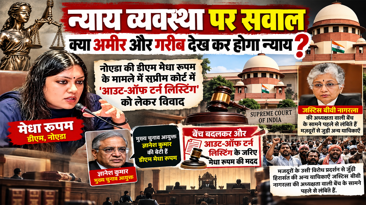 सुप्रीम कोर्ट में मेधा रूपम की याचिका की ‘आउट-ऑफ-टर्न’ लिस्टिंग पर सवाल, मामला नोएडा श्रमिक आंदोलन और आकृति चौधरी की NSA हिरासत से जुड़ा