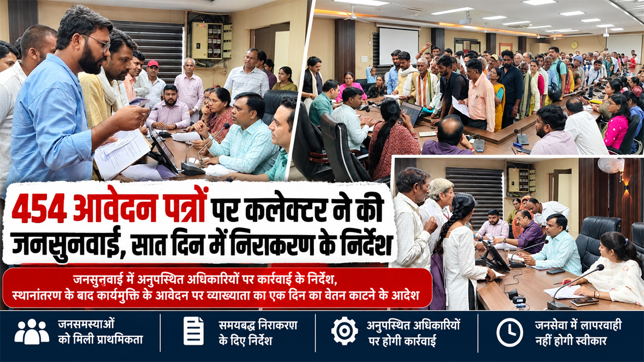 Rewa News: जनसुनवाई में अनुपस्थित अधिकारियों पर कार्रवाई के निर्देश, स्थानांतरण के बाद कार्यमुक्ति के आवेदन पर व्याख्याता का एक दिन का वेतन काटने के आदेश