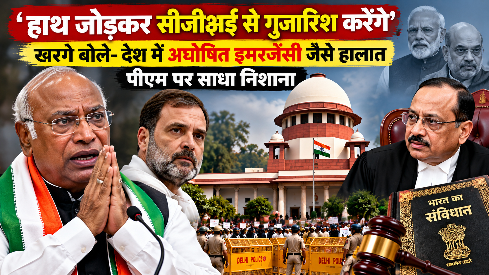 Kharge on CJI: ‘हाथ जोड़कर गुजारिश करेंगे’, खरगे बोले- देश में अघोषित इमरजेंसी जैसे हालात